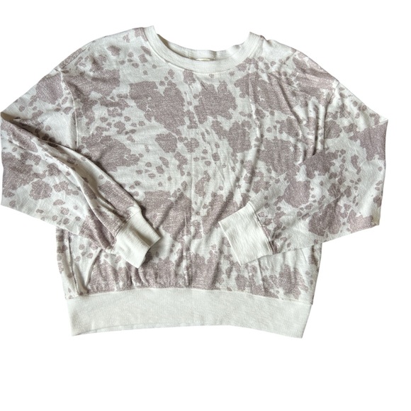 Z Supply Tops - Z Supply Dawn Animal Print Crewneck Sweatshirt Mauve/Ivory Size Medium